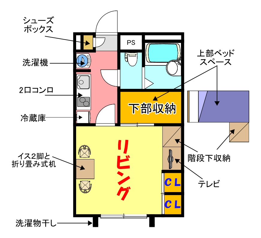 大阪市西成区花園南のマンションの間取り