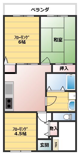 リバーヒルズ104の間取り