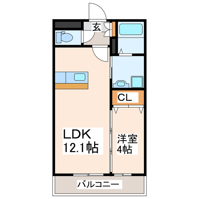 宇城市松橋町曲野のマンションの間取り