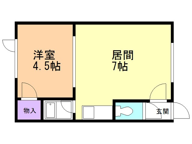 苫小牧市宮前町のアパートの間取り