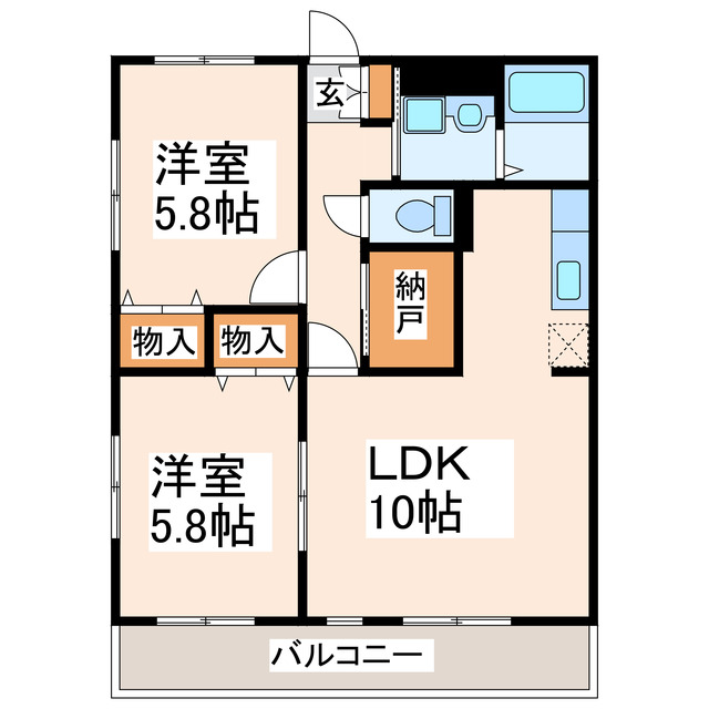 菊池郡菊陽町武蔵ヶ丘北のマンションの間取り