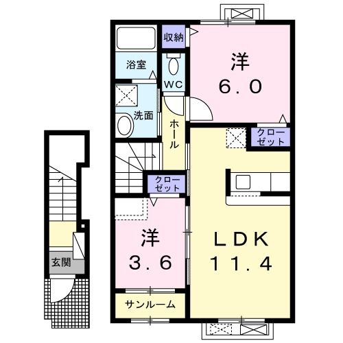 上越市大潟区犀潟のアパートの間取り