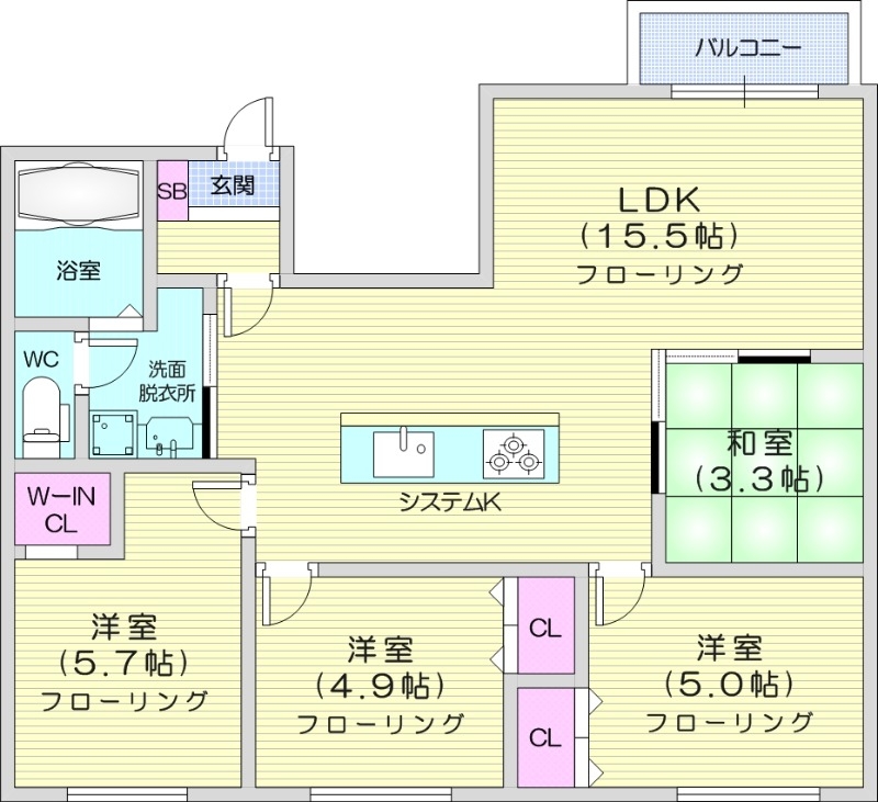 タウンハウス山鼻の間取り