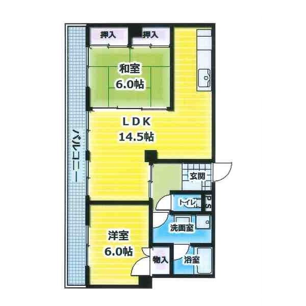 姫路市坊主町のマンションの間取り