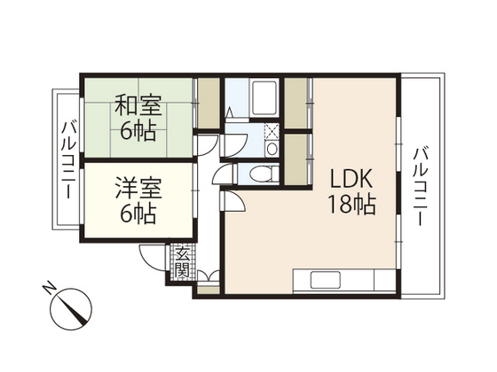 広島市安佐南区高取北のマンションの間取り