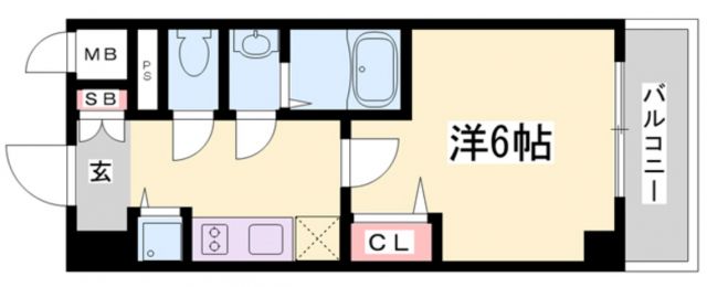 神戸市中央区割塚通のマンションの間取り