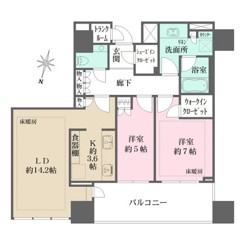 港区白金のマンションの間取り