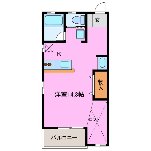 静岡県浜松市中央区萩丘４（アパート）の賃貸物件の間取り