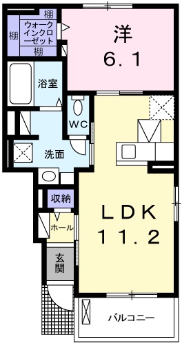 姫路市岡田のアパートの間取り