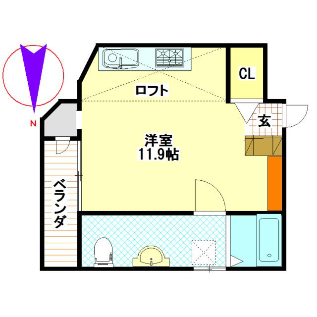 都城市早鈴町のアパートの間取り