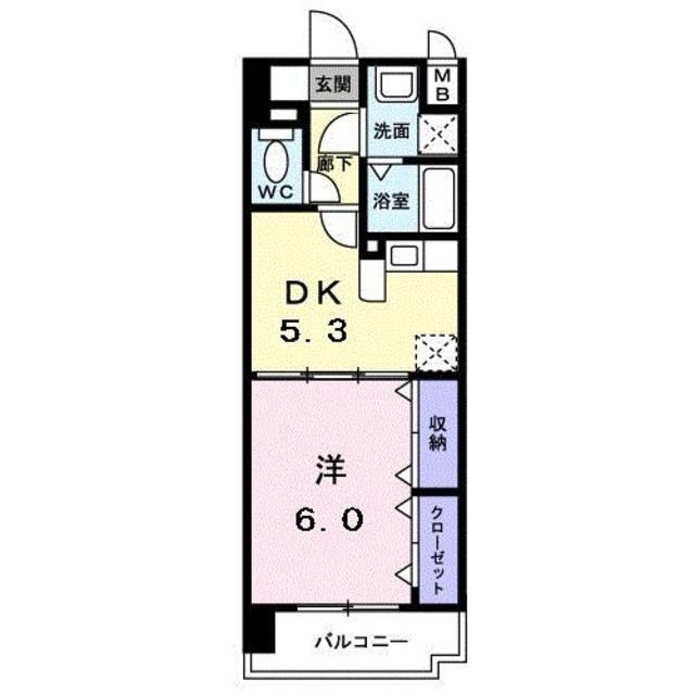 熊本市西区二本木のマンションの間取り