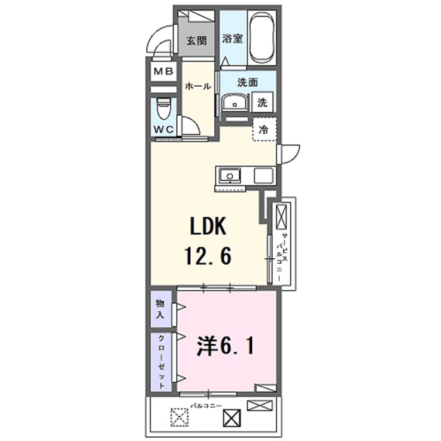 京都市南区久世殿城町のアパートの間取り