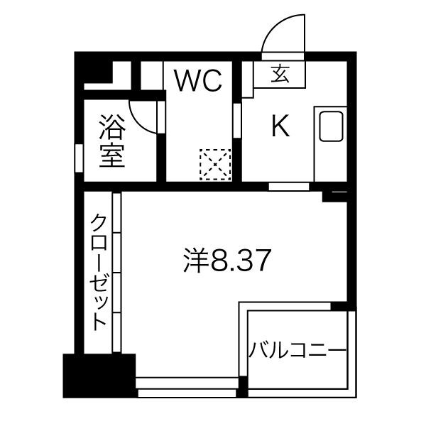 名古屋市東区代官町のマンションの間取り