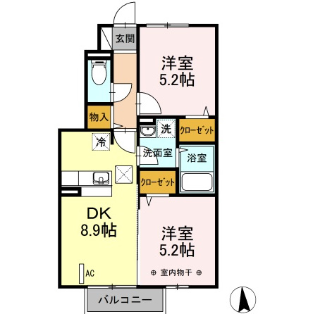 中ノ町タウンＡの間取り