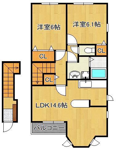 サンレミ葛原Ｅの間取り