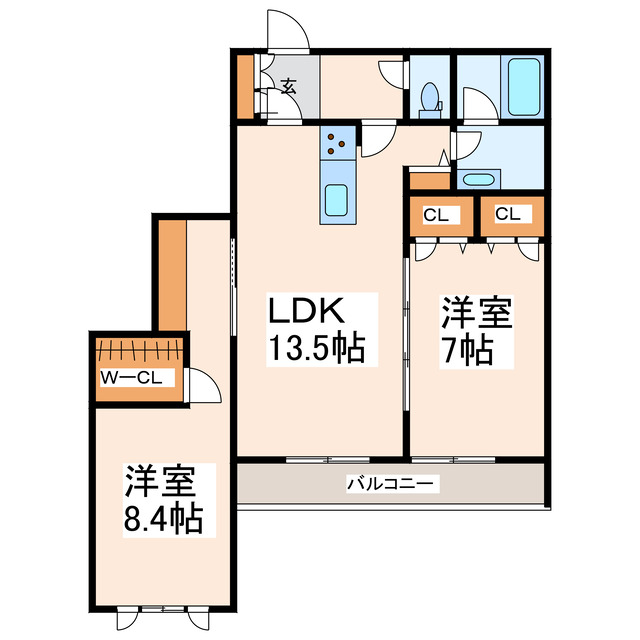 熊本市南区刈草のアパートの間取り