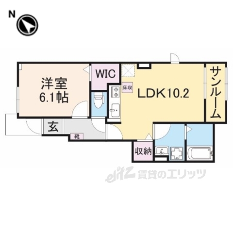 東近江市沖野のアパートの間取り