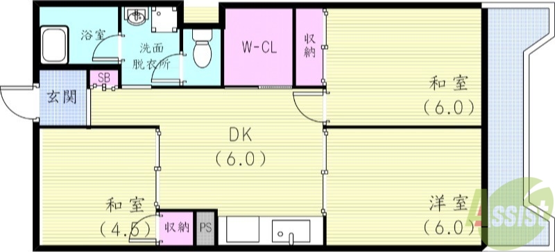 ビレッジハウス港島タワーの間取り