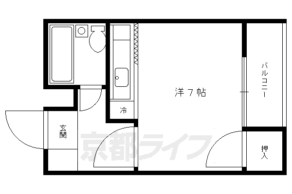 京都市北区北野上白梅町のマンションの間取り