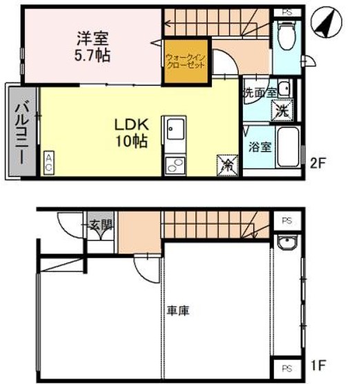 さいたま市見沼区大字大谷のアパートの間取り