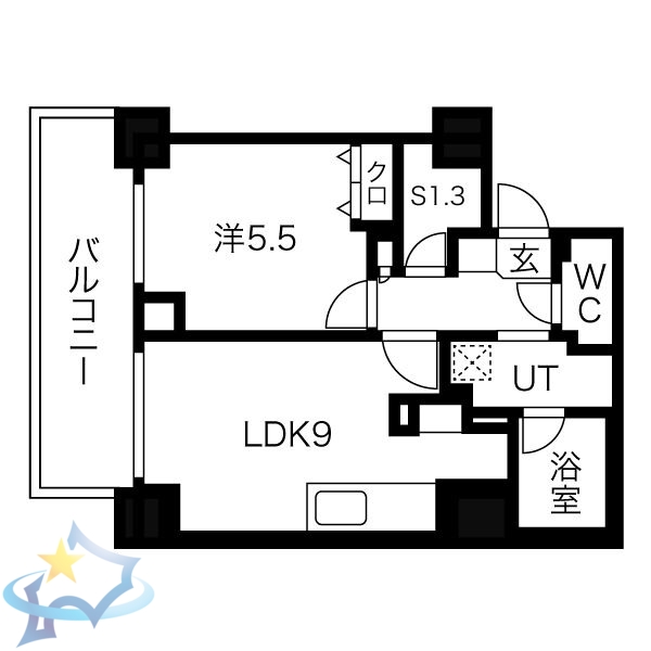 【札幌市中央区南二条東のマンションの間取り】