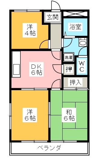 ツインコーポ柏原　Ａ棟の間取り