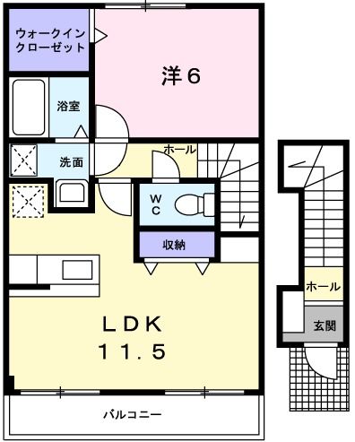 【姫路市阿保のアパートの間取り】