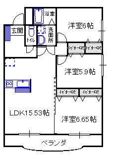 那須塩原市東町のマンションの間取り