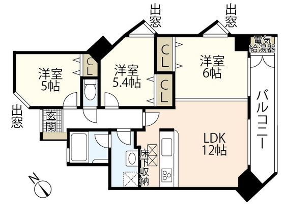 広島市南区宇品神田のマンションの間取り