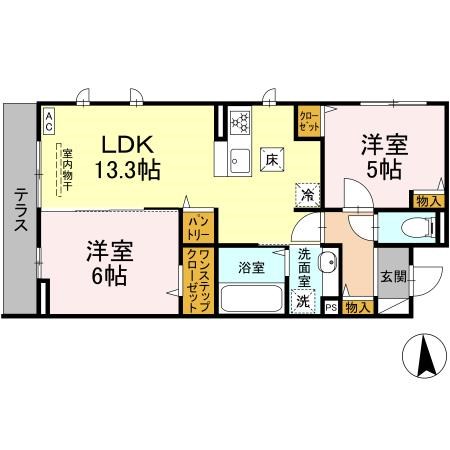 横浜市鶴見区矢向のアパートの間取り