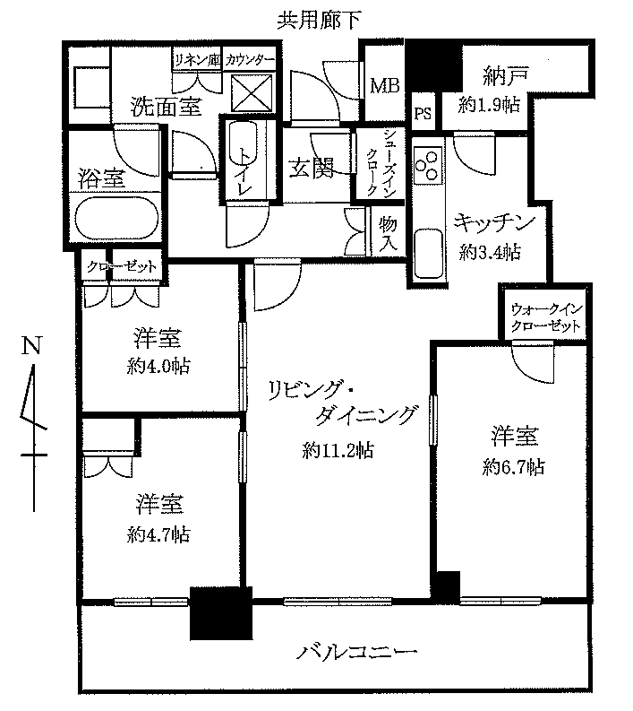 ブランズタワー梅田Northの間取り