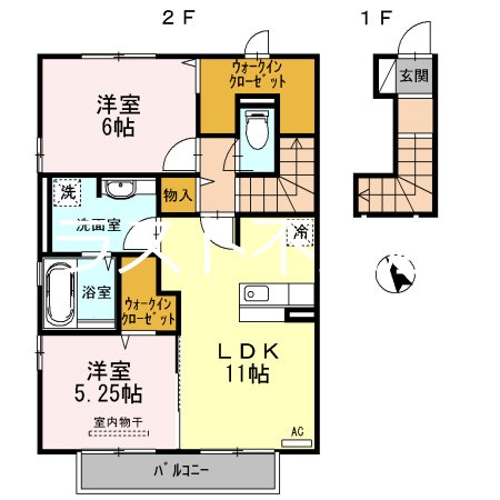 薩摩川内市五代町のアパートの間取り