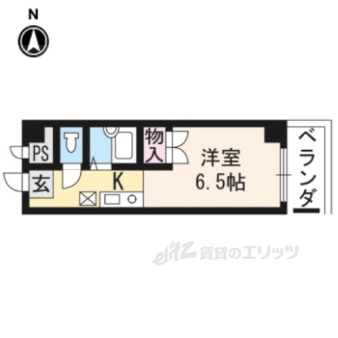 京都市上京区晴明町のマンションの間取り