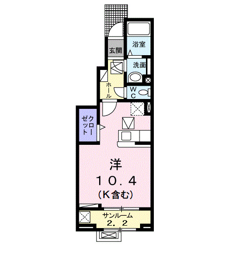 高岡市能町東のアパートの間取り