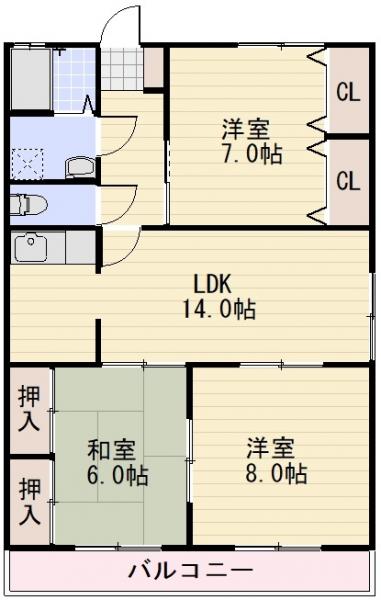 長野市大字大豆島のアパートの間取り