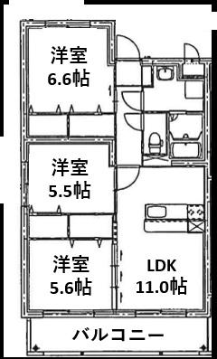 大分市大字森町のマンションの間取り