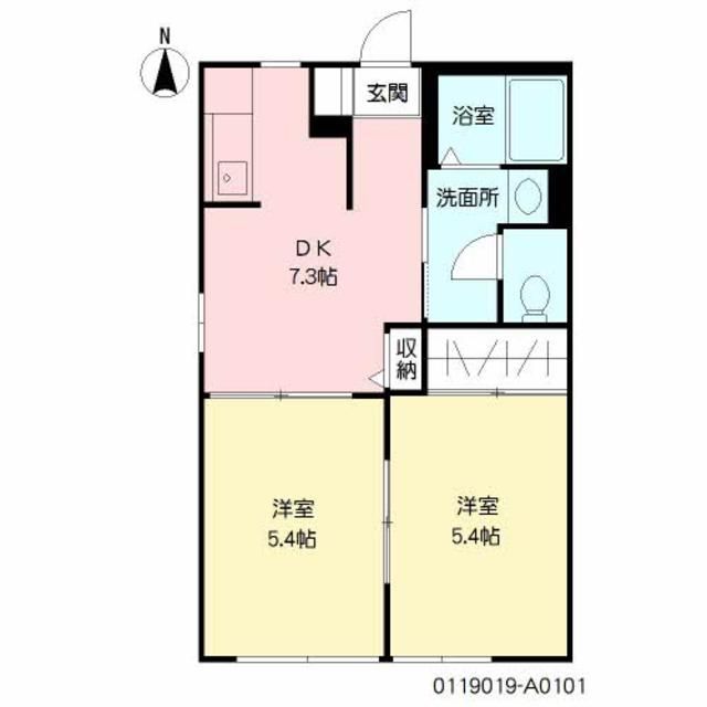 姶良市蒲生町上久徳のアパートの間取り