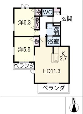 Ｇｒａｃｅ　Ｈｉｌｌｓ　北山の間取り