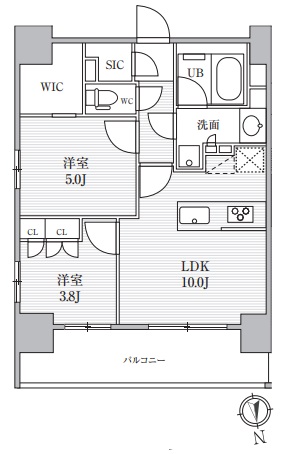 台東区元浅草のマンションの間取り