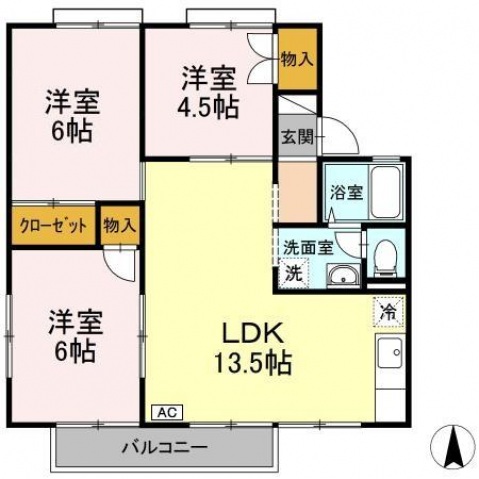 廿日市市宮内のアパートの間取り