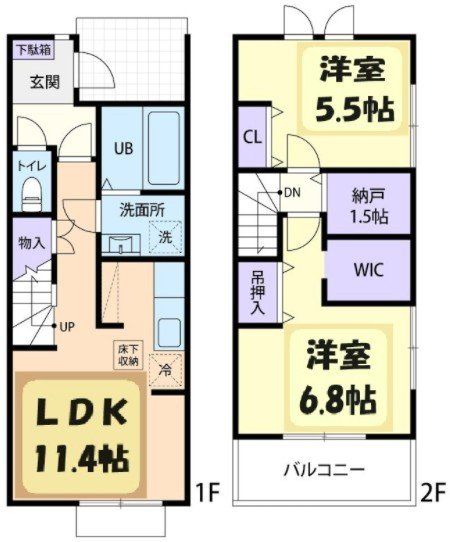 上信電鉄 上州七日市駅 徒歩4分 2階建 新築の間取り写真