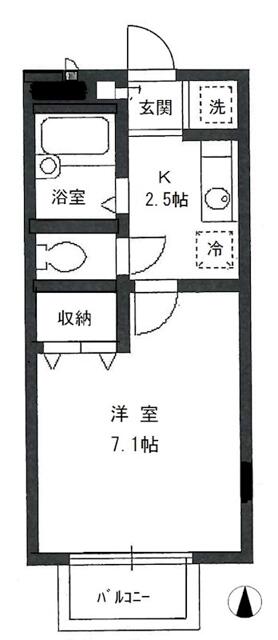 小田急線 下北沢駅 徒歩16分 2階建 築26年の間取り写真
