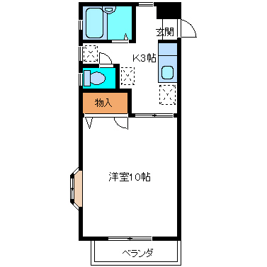 ヤマキハイツII　Aの間取り