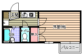 広島市安佐南区古市のアパートの間取り