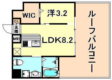 神戸市兵庫区西橘通のマンションの間取り
