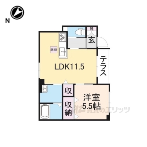 【東近江市佐野町のアパートの間取り】