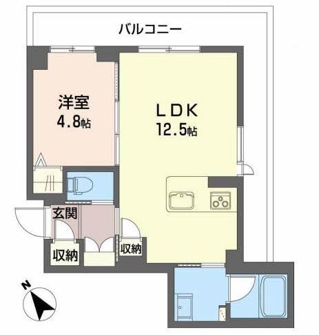 山形市木の実町のマンションの間取り