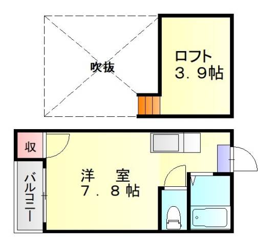 福岡市博多区寿町のアパートの間取り