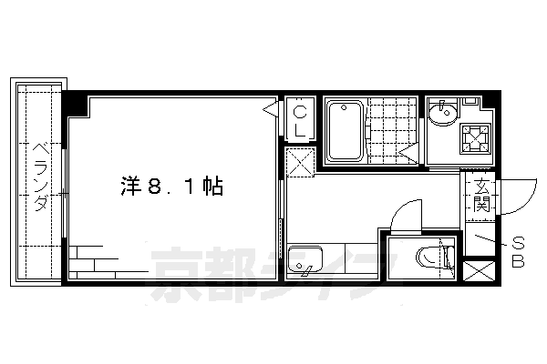 京都市伏見区深草西浦町７丁目のマンションの間取り