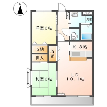 津山市高野本郷のアパートの間取り